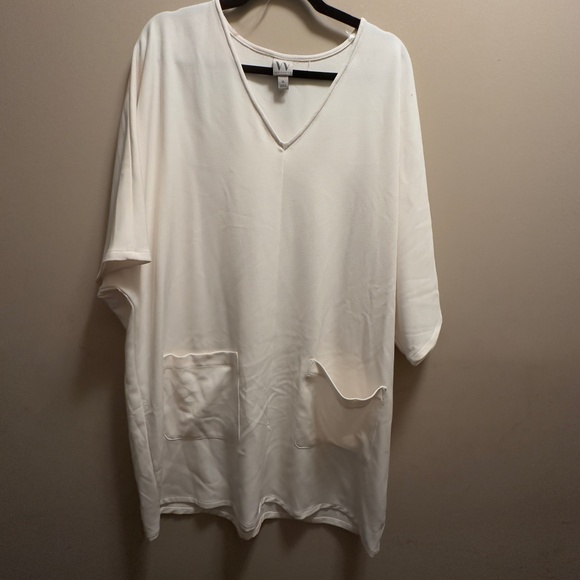 Ivory V neck Dress - Picture 1 of 2